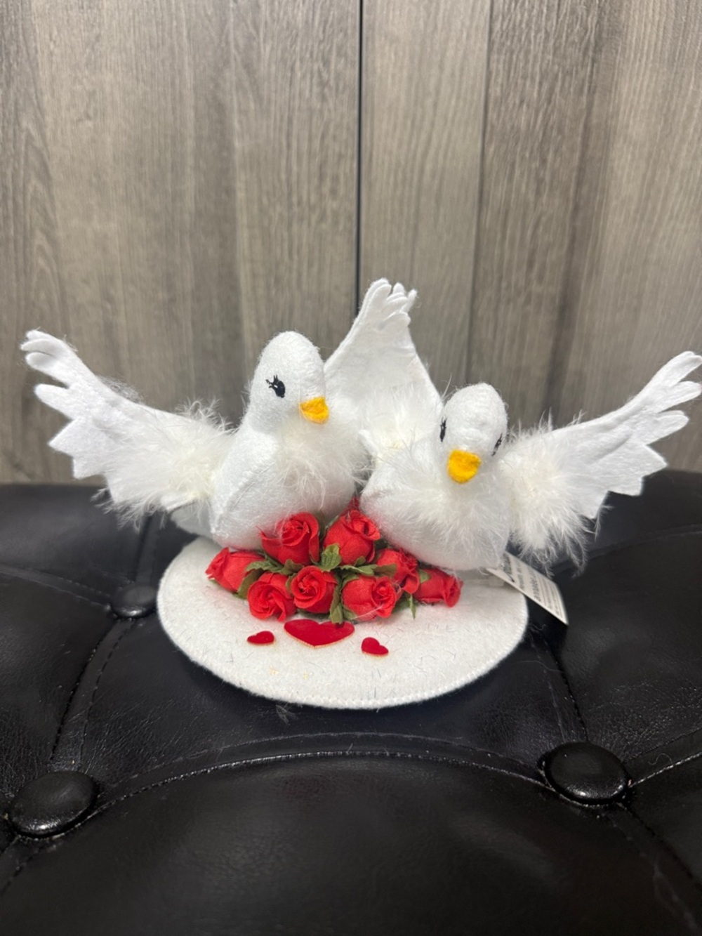 Vintage Annalee Romantic Love Doves On Roses 4" Posable Felt Doll